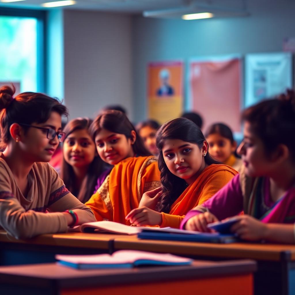 Students studying at Let's Learn Institute Madangir classroom in South Delhi